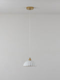 houseof white glass pendant light with brass finish, imported from the UK