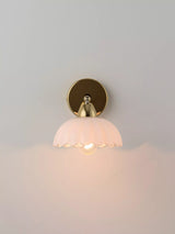John Lewis houseof Flower Glass Sconce Adjustable Wall Light, Brass/White- Buy online at McGrocer