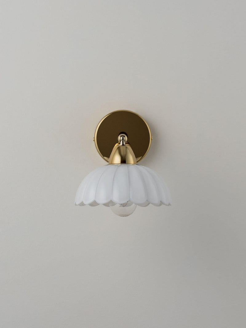 houseof flower glass sconce adjustable wall light brass white (British brand)