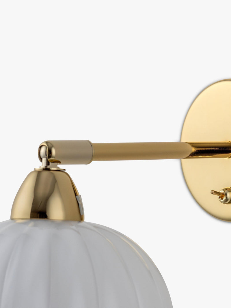 houseof flower glass sconce adjustable wall light brass white (British brand)