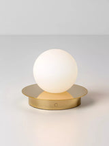 John Lewis houseof Opal Disk Rechargeable Cordless Table Lamp Brass- Buy online at McGrocer