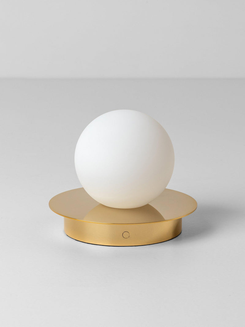 houseof Opal Disk rechargeable table lamp brass (British brand)