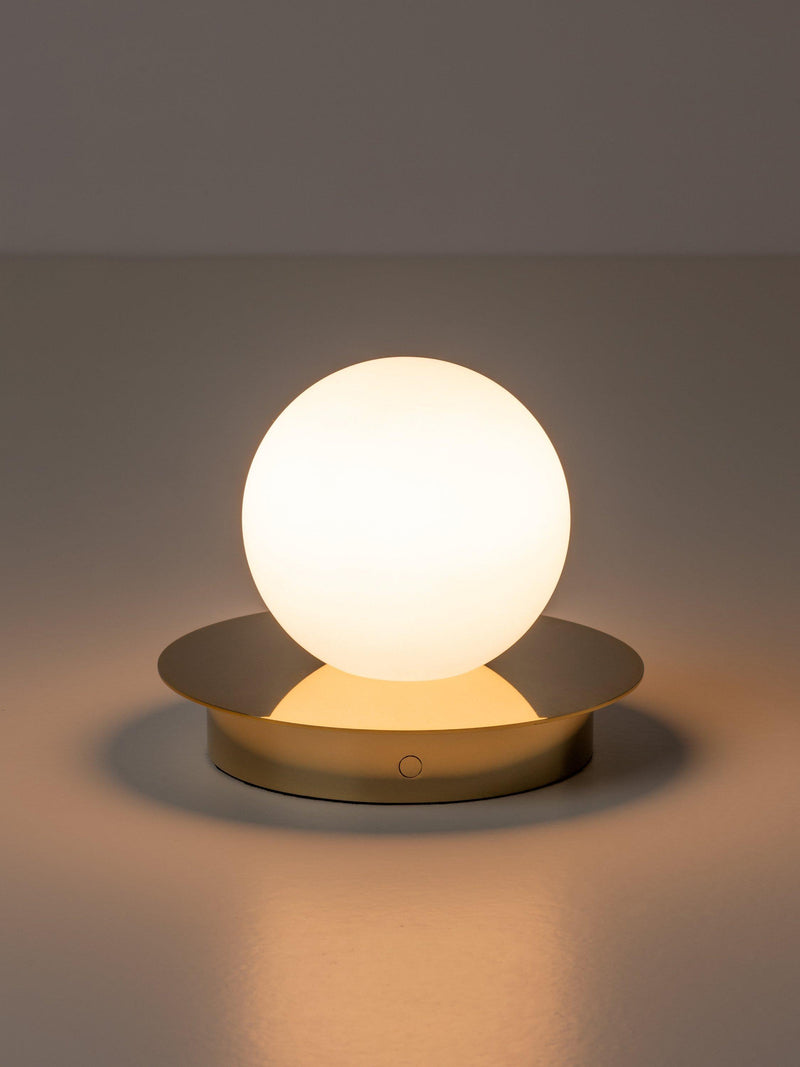 houseof Opal Disk rechargeable table lamp brass (British brand)