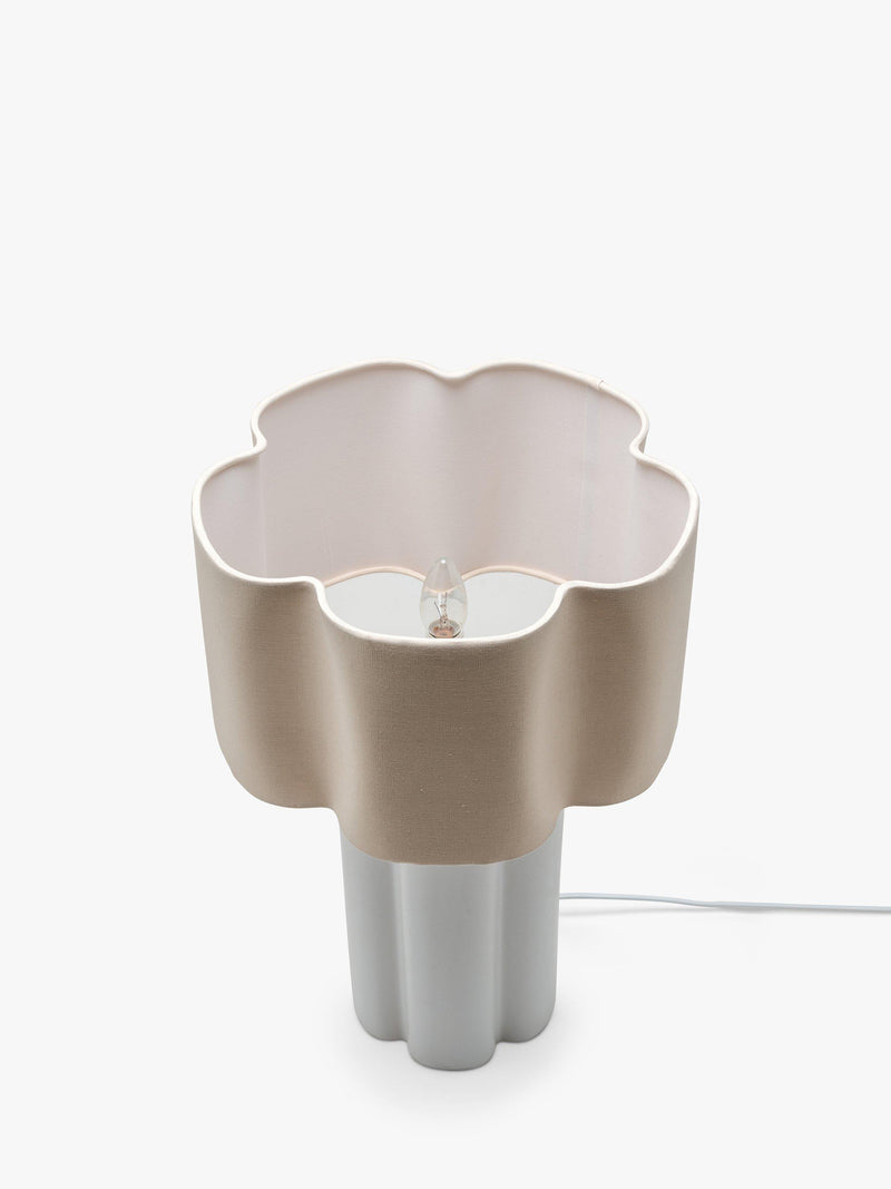 houseof ceramic table lamp white linen shade, UK version