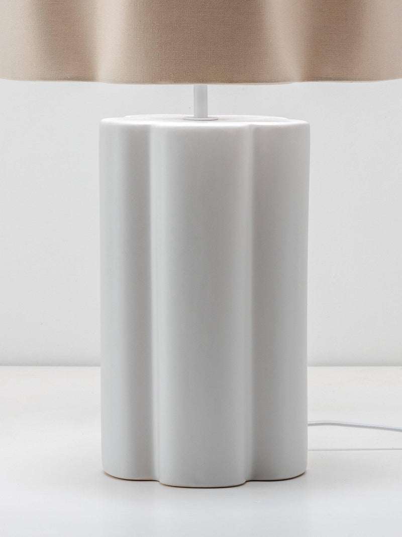 houseof ceramic table lamp white linen shade, UK version