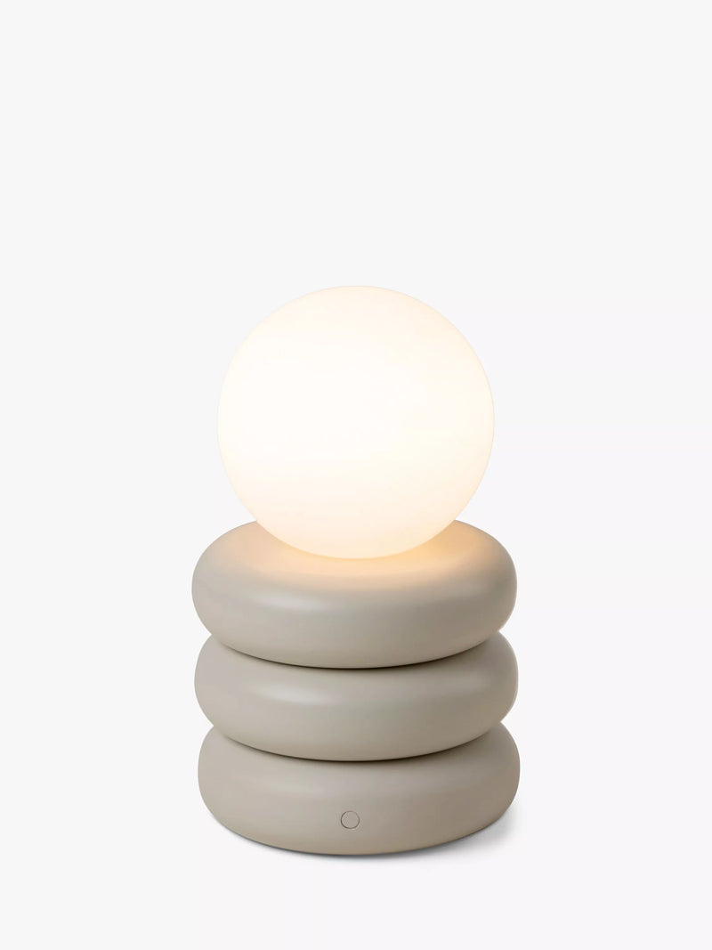 houseof Tube Cordless Portable Table Lamp in Sand, imported from the UK