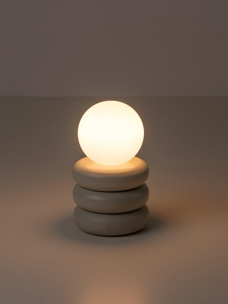 houseof Tube Cordless Portable Table Lamp in Sand, imported from the UK
