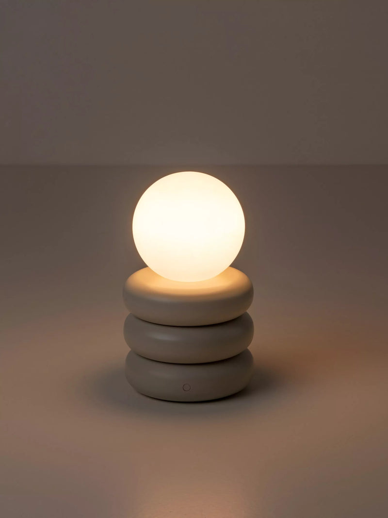 houseof Tube Cordless Portable Table Lamp in Sand, imported from the UK