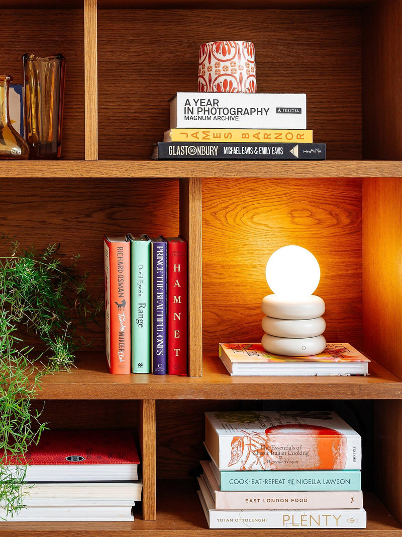 houseof Tube Cordless Portable Table Lamp in Sand, imported from the UK
