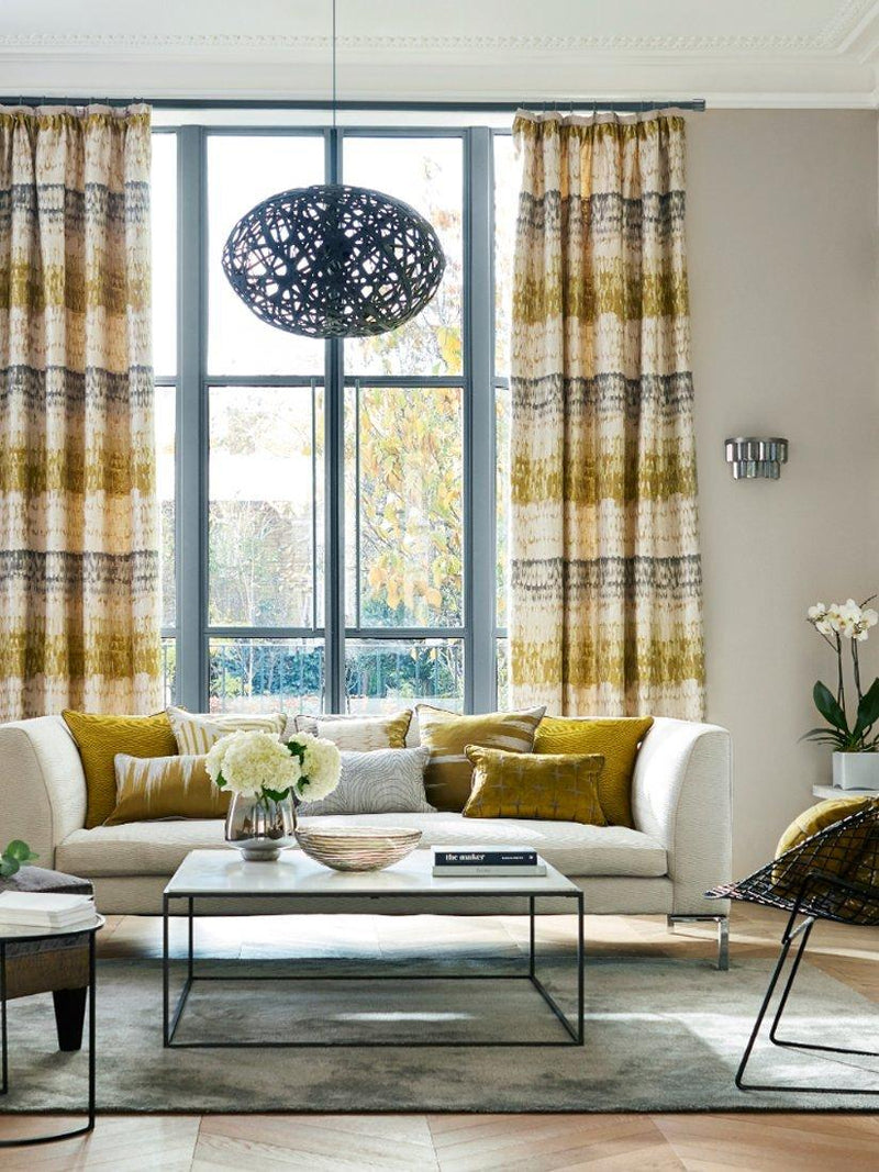 Harlequin Pontia abstract ombre fabric ochre steel - British product