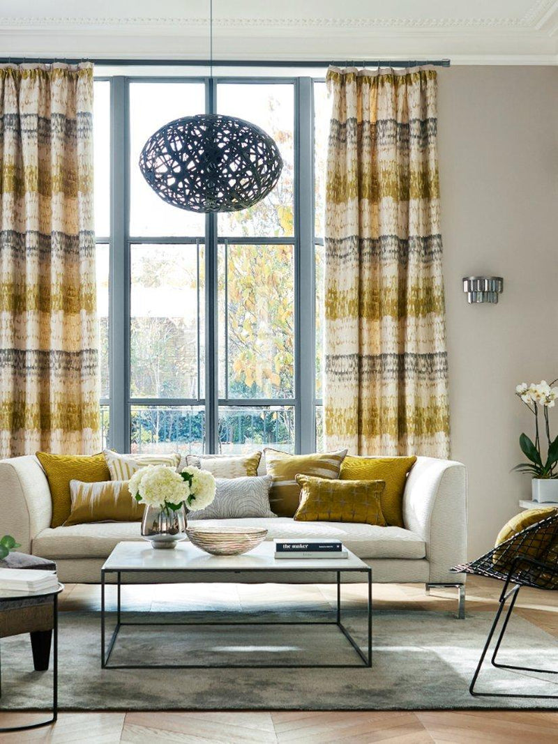 Harlequin Pontia furnishing fabric in Emerald/Stone - British product