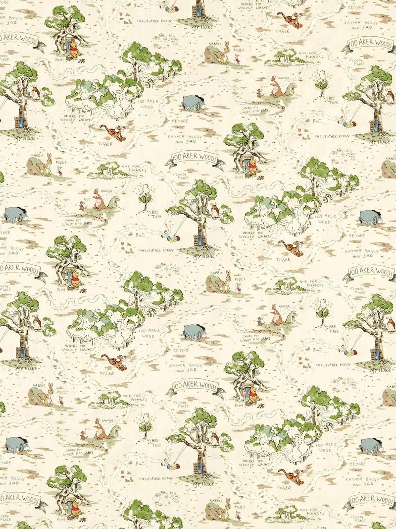 Sanderson oilcloth tablecloth fabric Winnie the Pooh design - British product