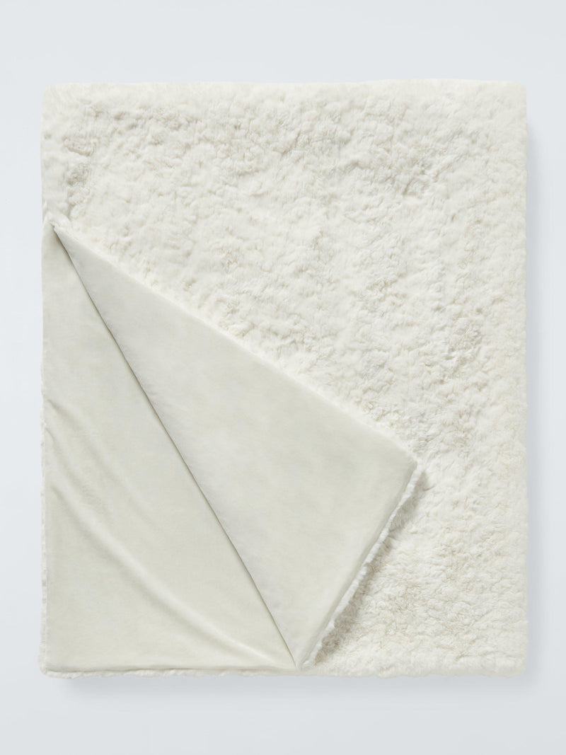 John Lewis faux fur throw in white, UK version