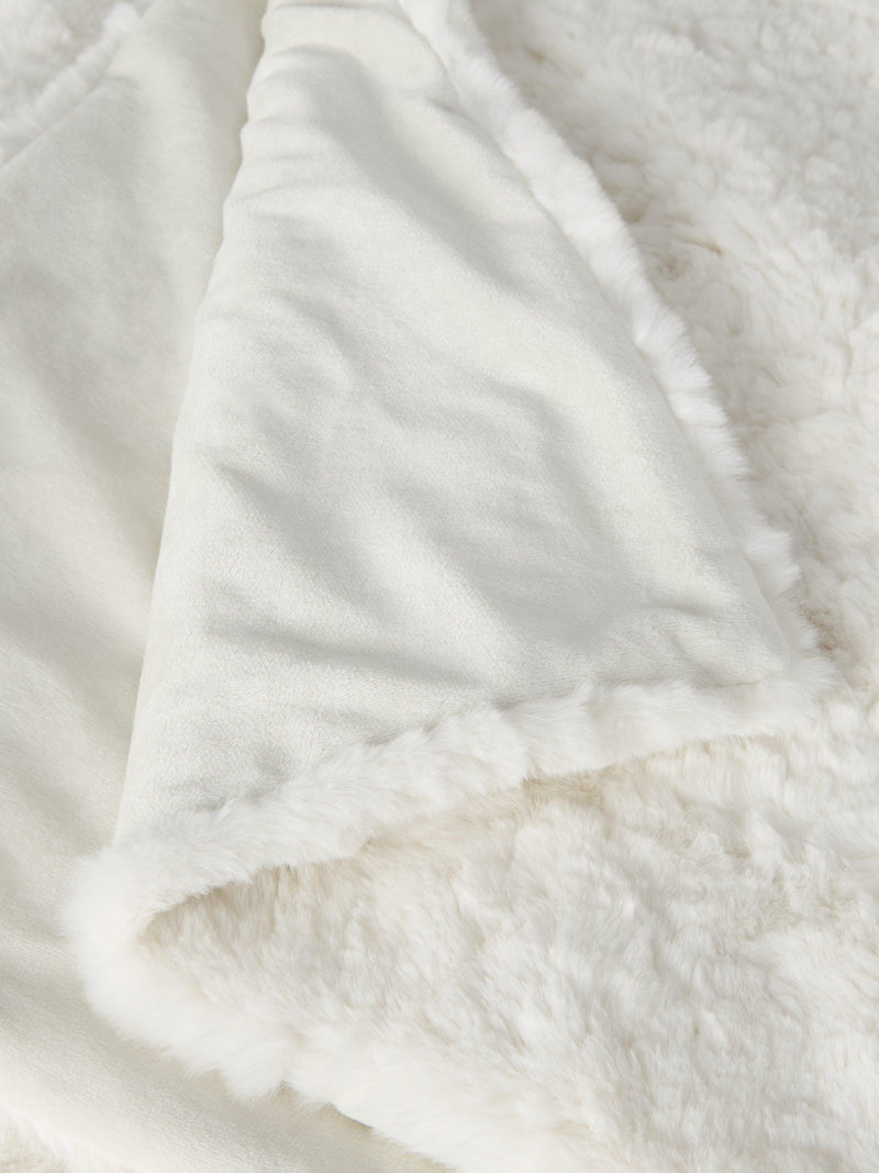 John Lewis faux fur throw in white, UK version