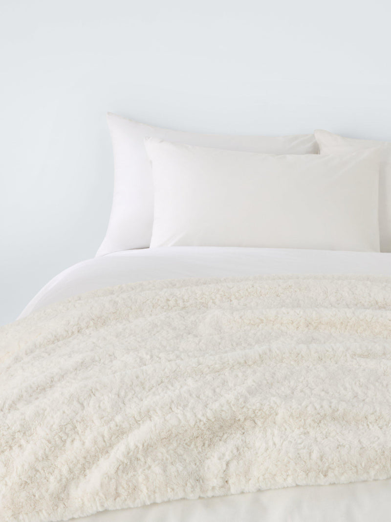 John Lewis faux fur throw in white, UK version