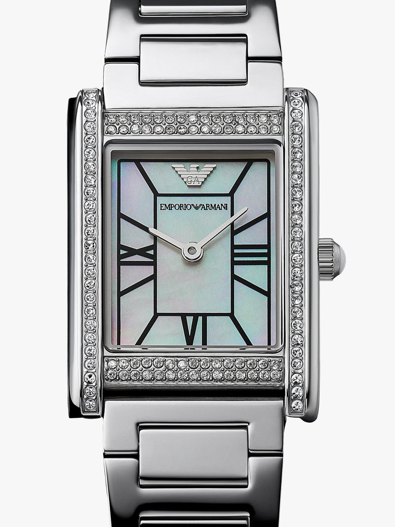 Emporio Armani crystal bracelet watch, silver, imported from the UK