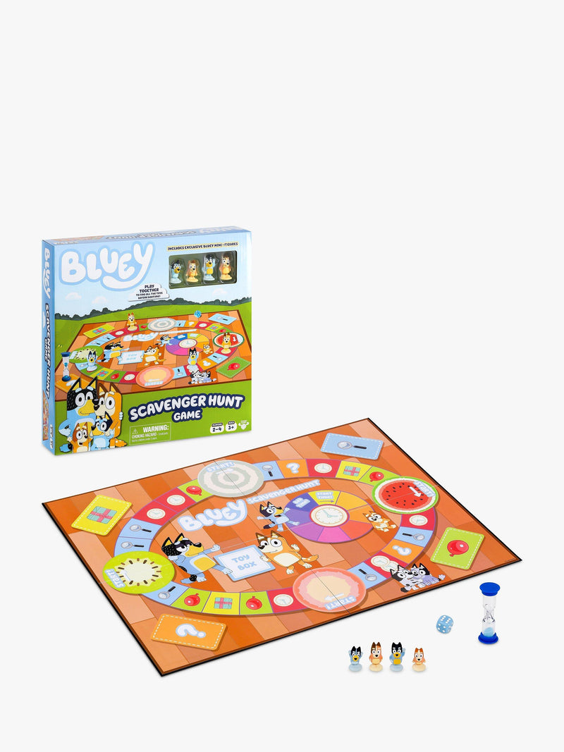 Bluey Scavenger Hunt board game with mini figures - British product