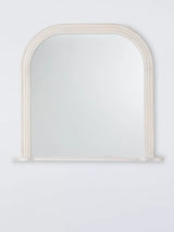 John Lewis John Lewis Hand-Carved Coastal Wood Frame Overmantel Wall Mirror, White Wash, 95 x 105cm- Buy online at McGrocer