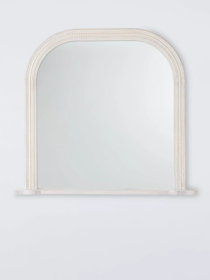 John Lewis hand-carved overmantel mirror whitewash 95x105cm (British brand)