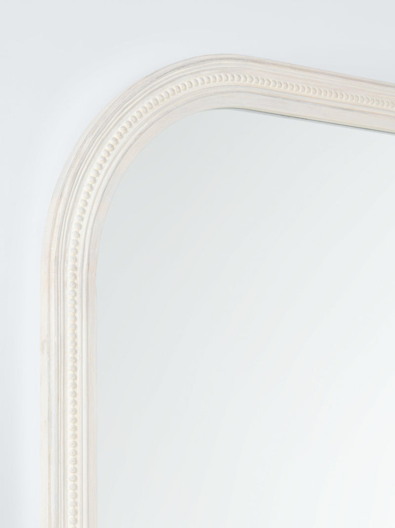 John Lewis hand-carved overmantel mirror whitewash 95x105cm (British brand)