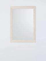 John Lewis John Lewis Hand-Carved Coastal Wood Frame Rectangular Wall Mirror, White Wash, 100 x 70cm- Buy online at McGrocer