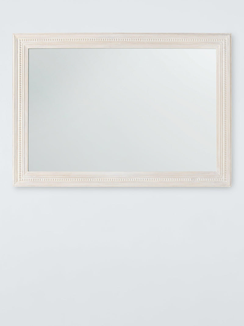 John Lewis hand-carved coastal wood wall mirror 100x70cm whitewash finish, imported from the UK