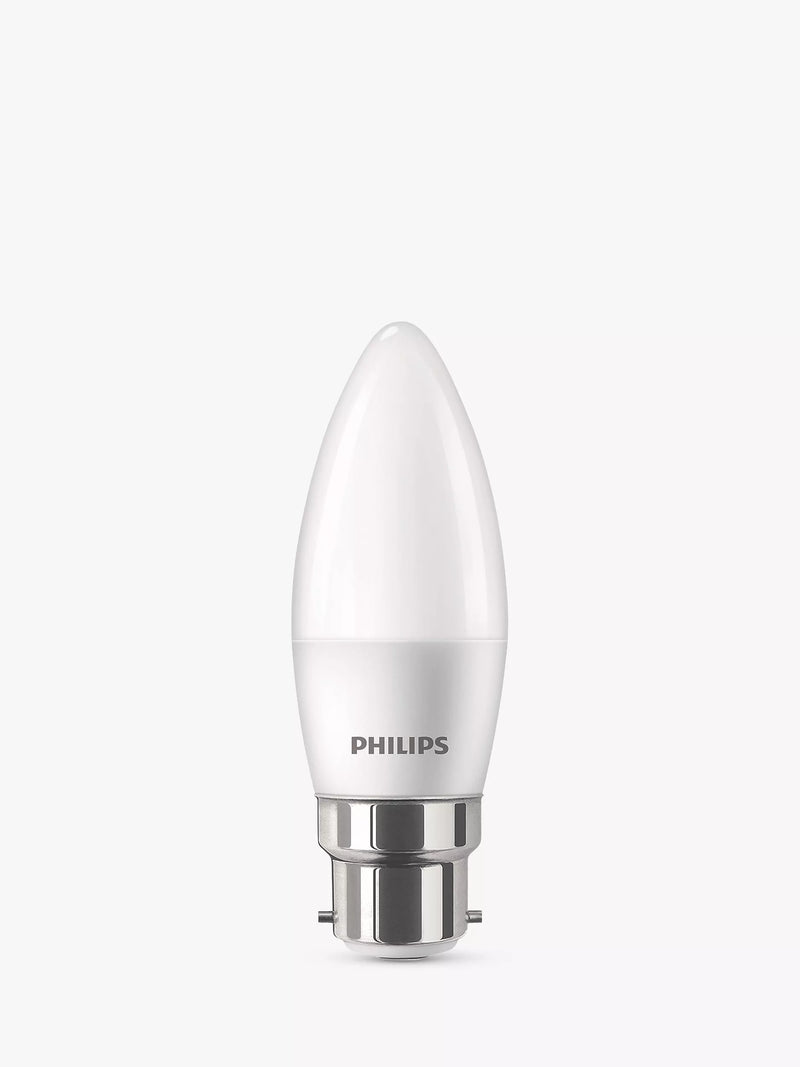 Philips LED candle bulb B22 5W warm white, imported from the UK