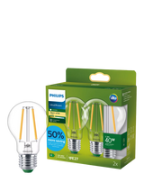 John Lewis Philips Ultra Efficient 2.3W E27 Warm White Clear LED Bulb (Pack of 2)- Buy online at McGrocer