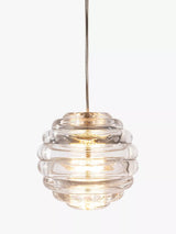 John Lewis Tom Dixon Press Glass Sphere Mini LED Pendant Ceiling Light, Clear- Buy online at McGrocer