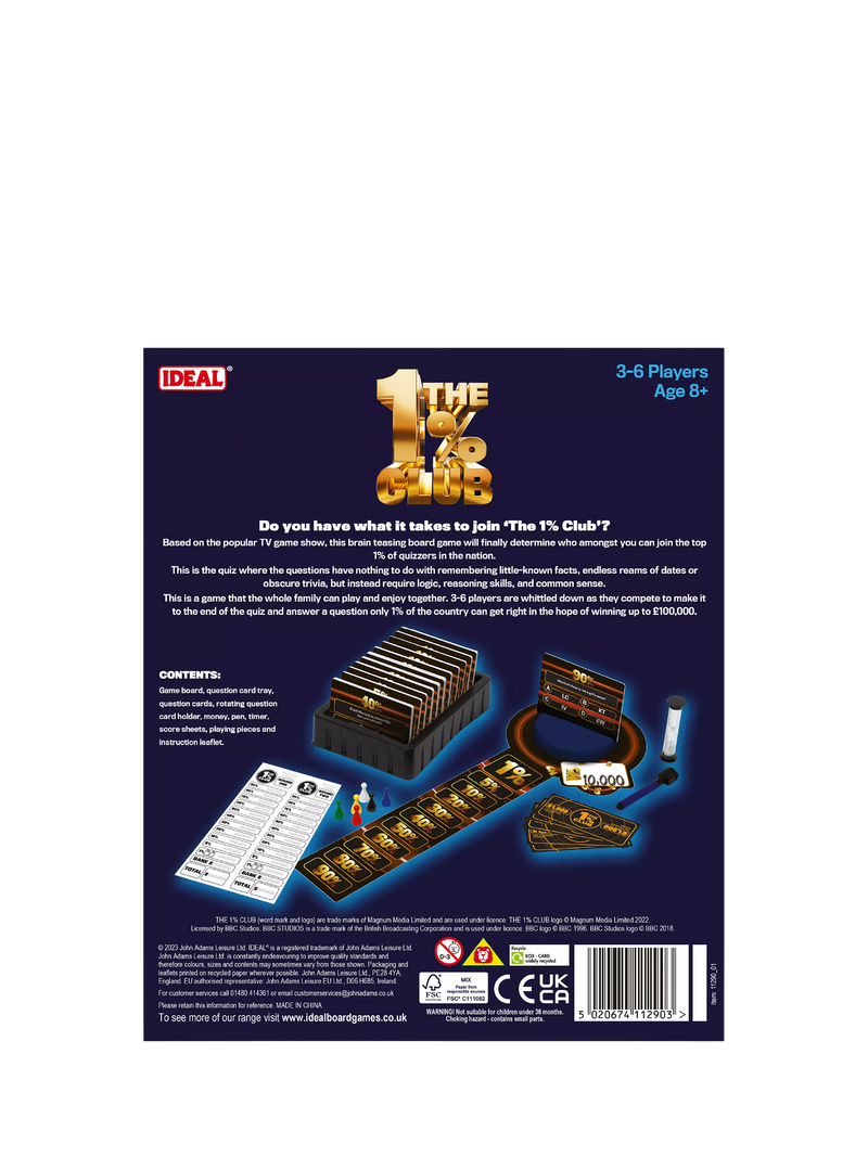 John Adams The 1% Club board game, UK version