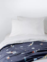 John Lewis John Lewis Kids' Space Print Fleece Blanket Navy Childrens W100 x D150cm- Buy online at McGrocer