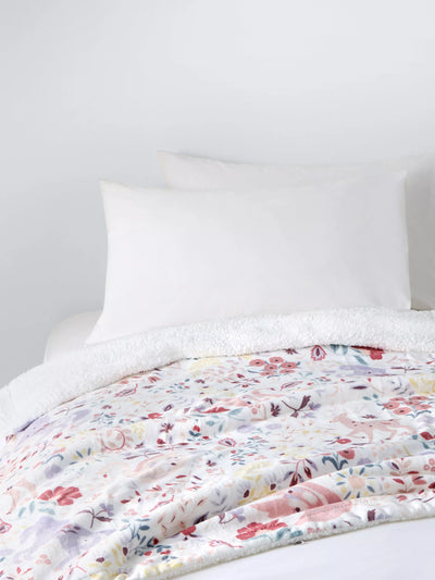 John Lewis John Lewis Kids' Unicorn Print Fleece Blanket, Pink/Multi- Buy online at McGrocer