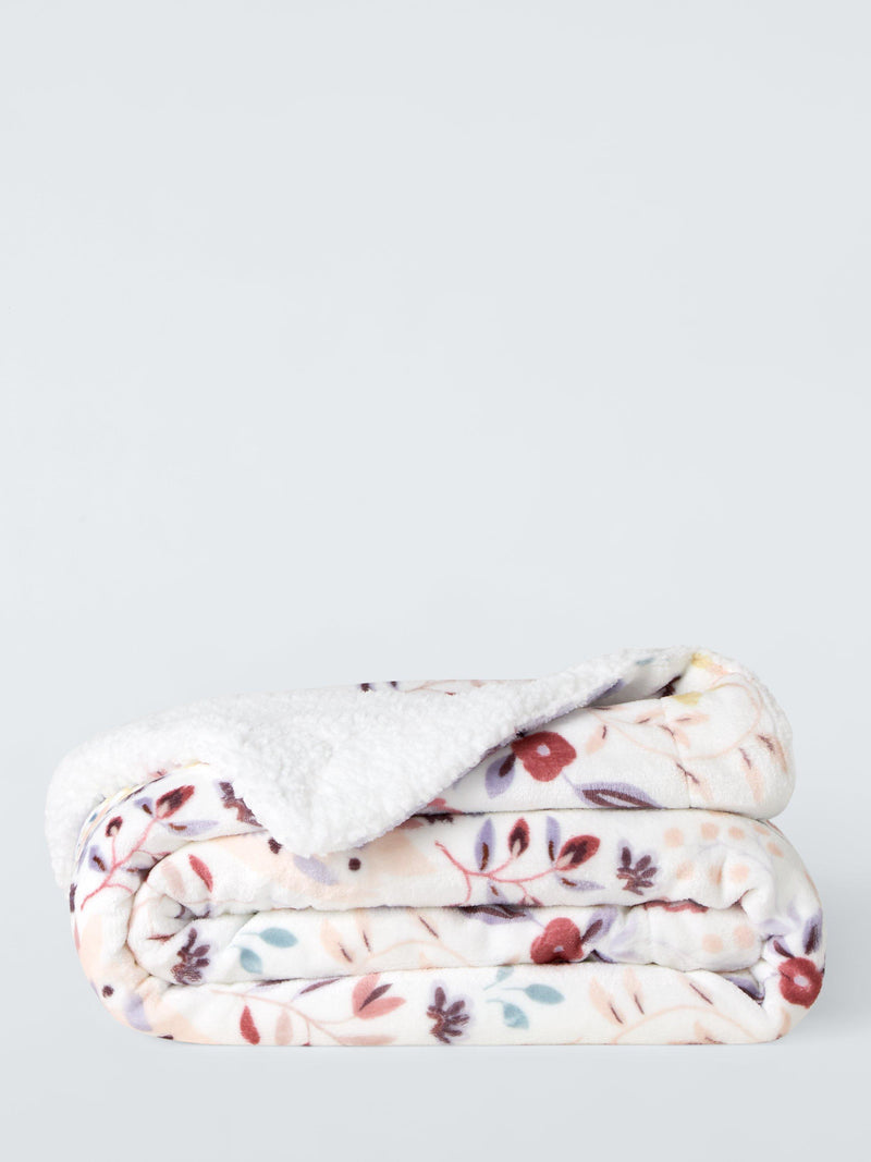 John Lewis kids' unicorn print fleece blanket Pink/Multi, UK version