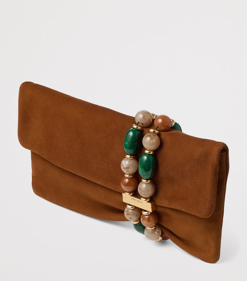 Jimmy Choo Zandra lambskin clutch bag, imported from the UK