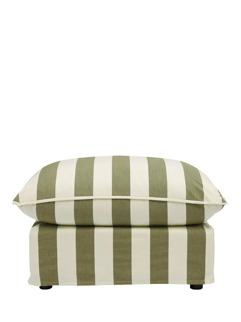 Sophie Conran Cocobella footstool Spring Green Stripe, UK version