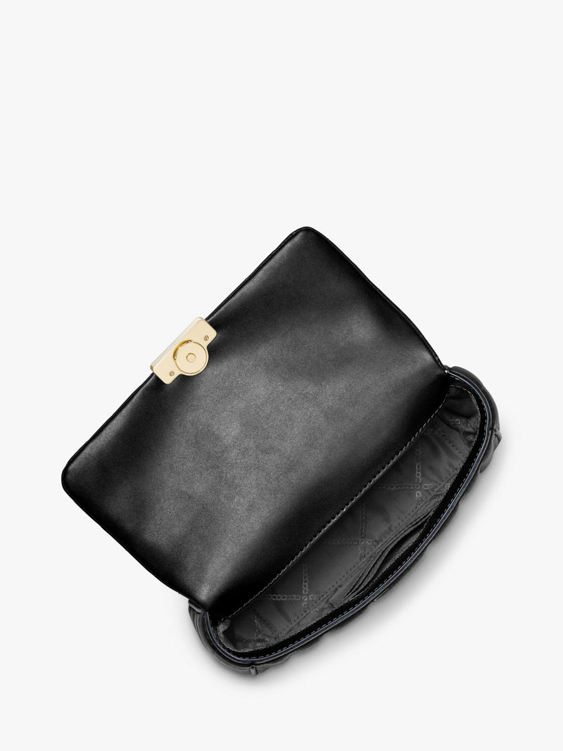 Michael Kors small quilted leather shoulder bag black, UK version