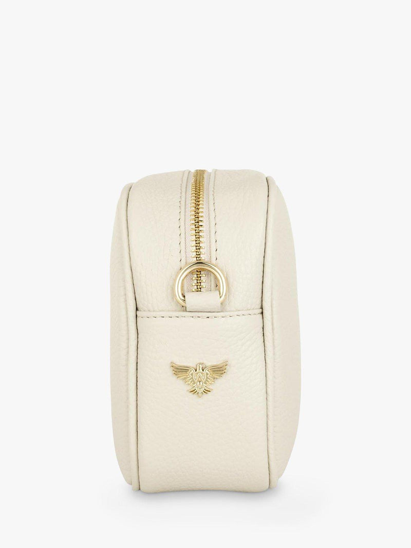 Apatchy London leather crossbody bag in stone (British brand)