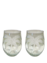 John Lewis Palm Etched Glass Tumblers, Set of 2, 450ml, Green- Buy online at McGrocer