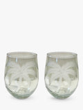 Culinary Concepts palm etched glass tumblers, set of 2, 450ml - British product