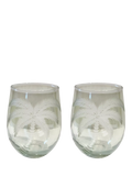 Culinary Concepts palm etched glass tumblers, set of 2, 450ml - British product