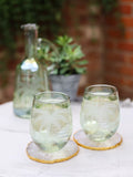 Culinary Concepts palm etched glass tumblers, set of 2, 450ml - British product