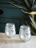 Culinary Concepts palm etched glass tumblers, set of 2, 450ml - British product