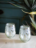 Culinary Concepts palm etched glass tumblers, set of 2, 450ml - British product
