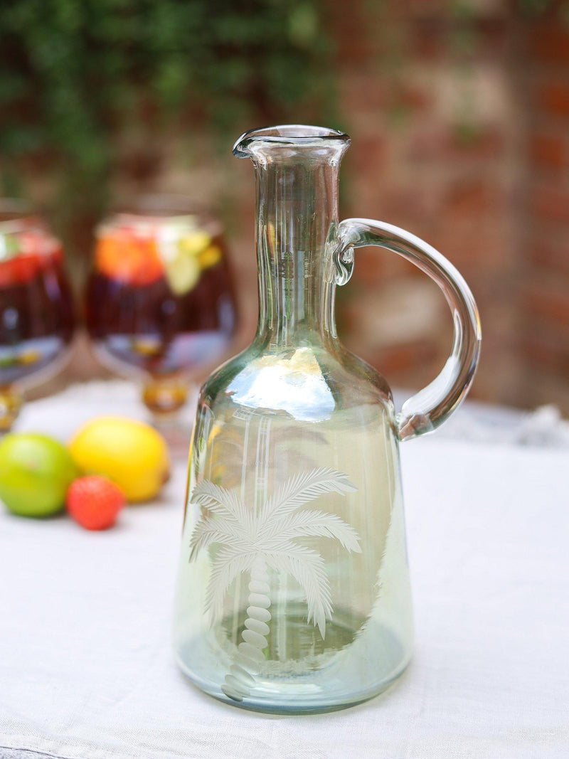Culinary Concepts green palm etched glass pitcher 1L - British product