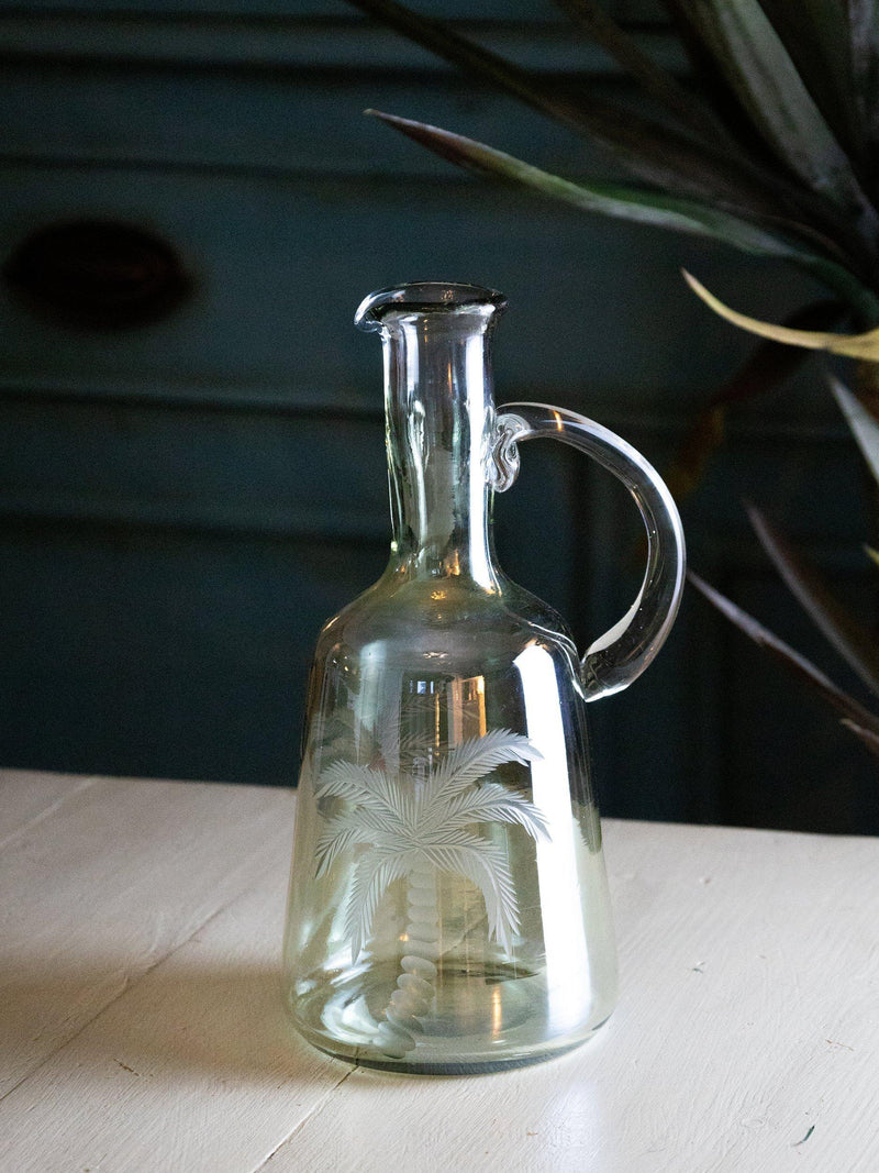 Culinary Concepts green palm etched glass pitcher 1L - British product