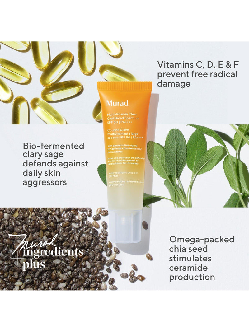 Murad Multi-Vitamin Clear Coat SPF 50 sunscreen 50ml, imported from the UK