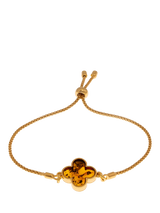 John Lewis Be-Jewelled Baltic Cognac Amber Clover Friendship Bracelet, Gold- Buy online at McGrocer