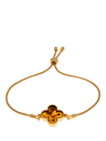 Be-Jewelled cognac amber friendship bracelet gold - British product