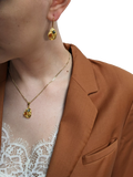 Be-Jewelled amber drop earrings gold plated multicolour, UK version