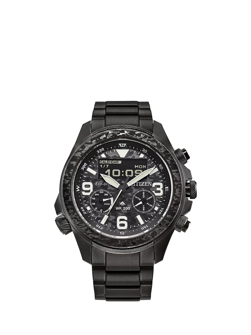 Citizen Promaster Land chronograph watch grey camouflage dial, UK version